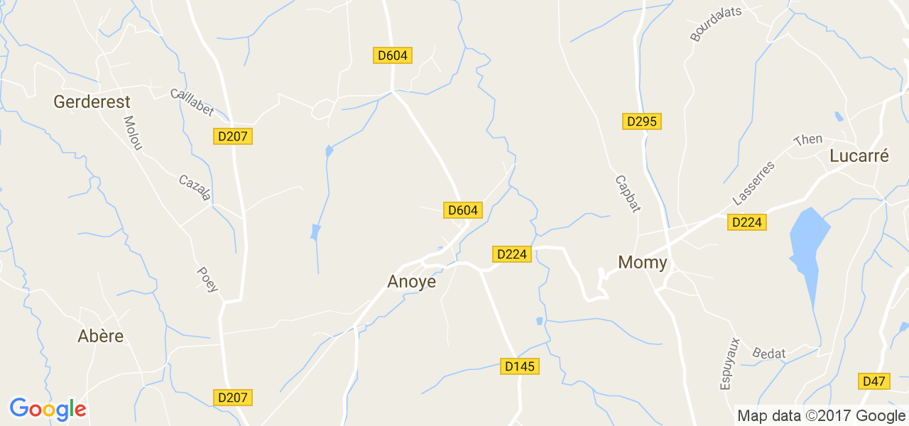 map de la ville de Anoye