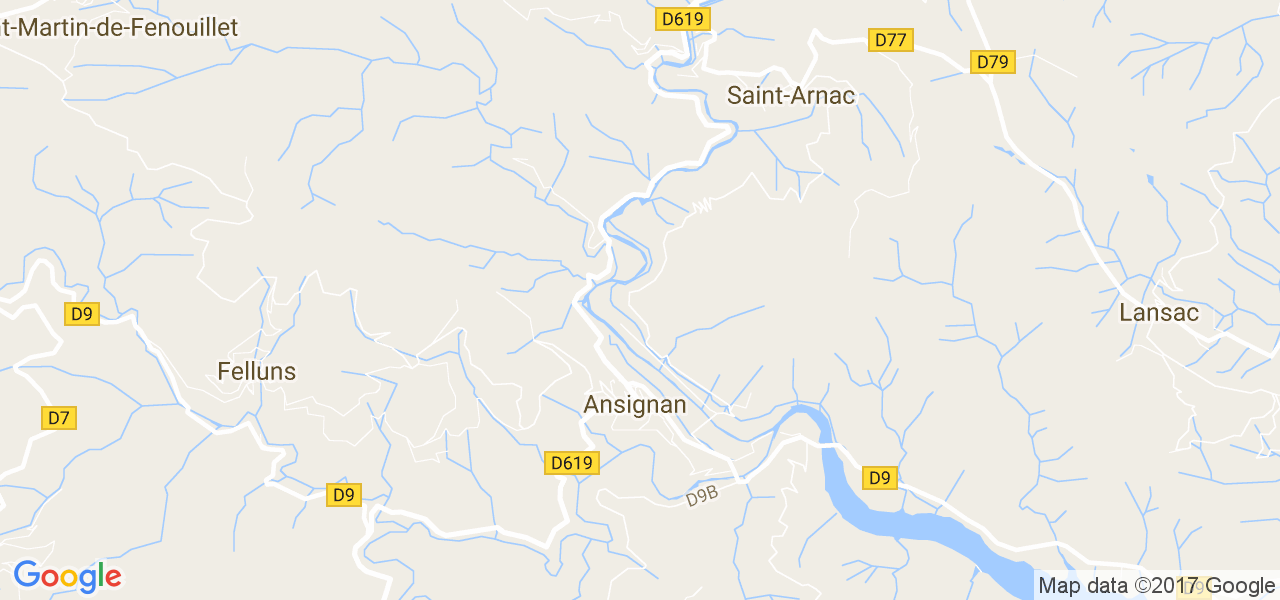 map de la ville de Ansignan