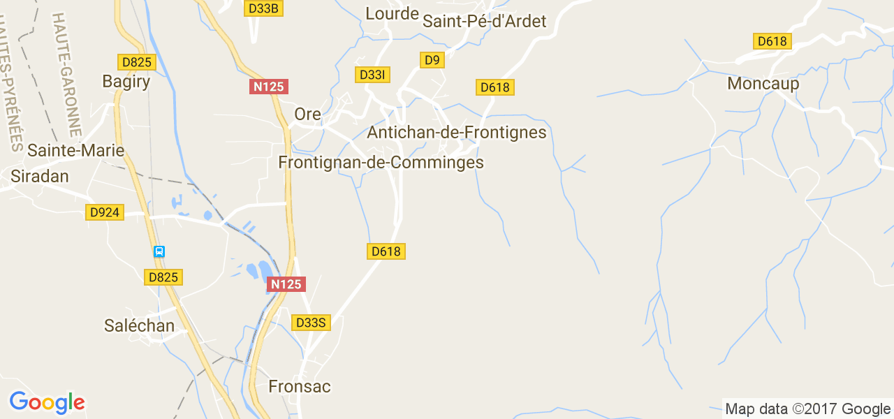 map de la ville de Antichan-de-Frontignes