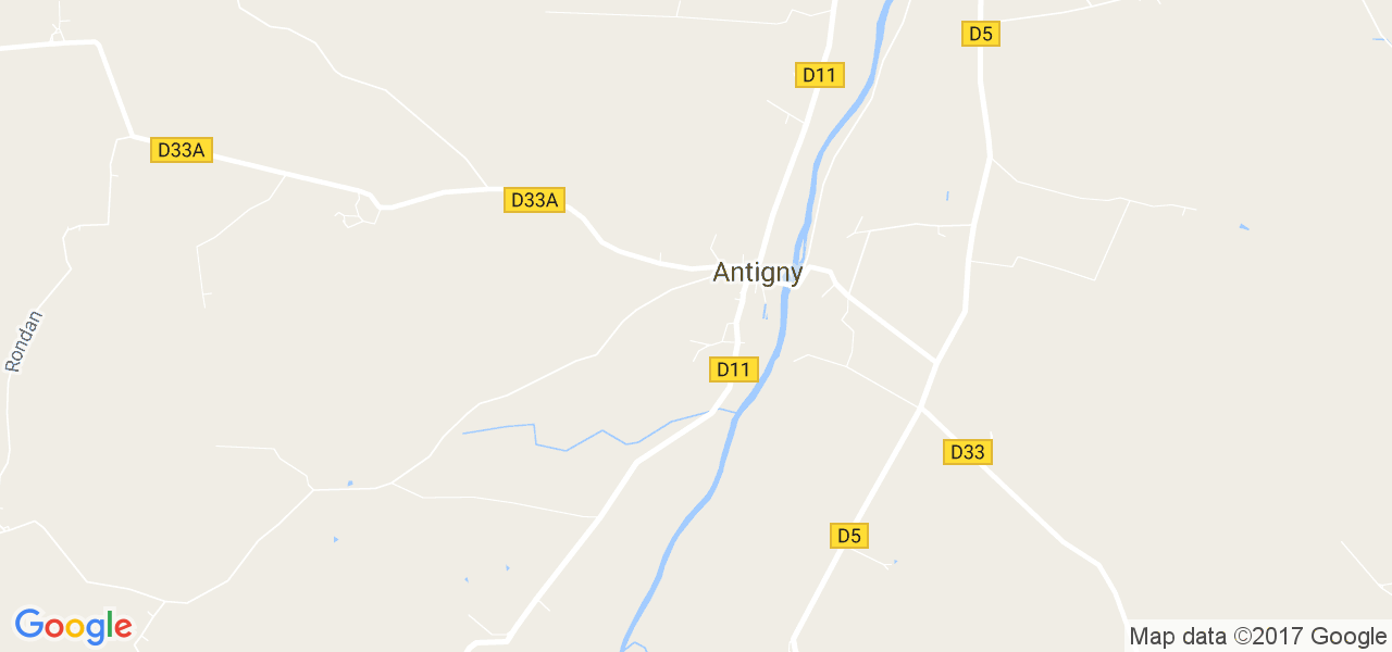 map de la ville de Antigny