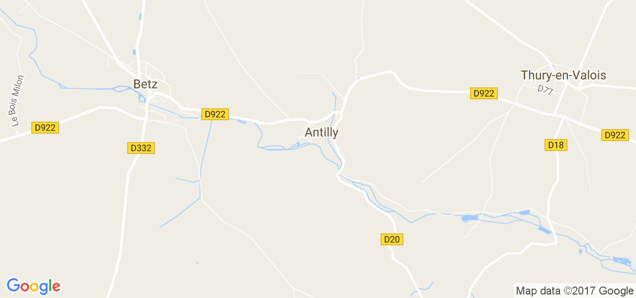 map de la ville de Antilly