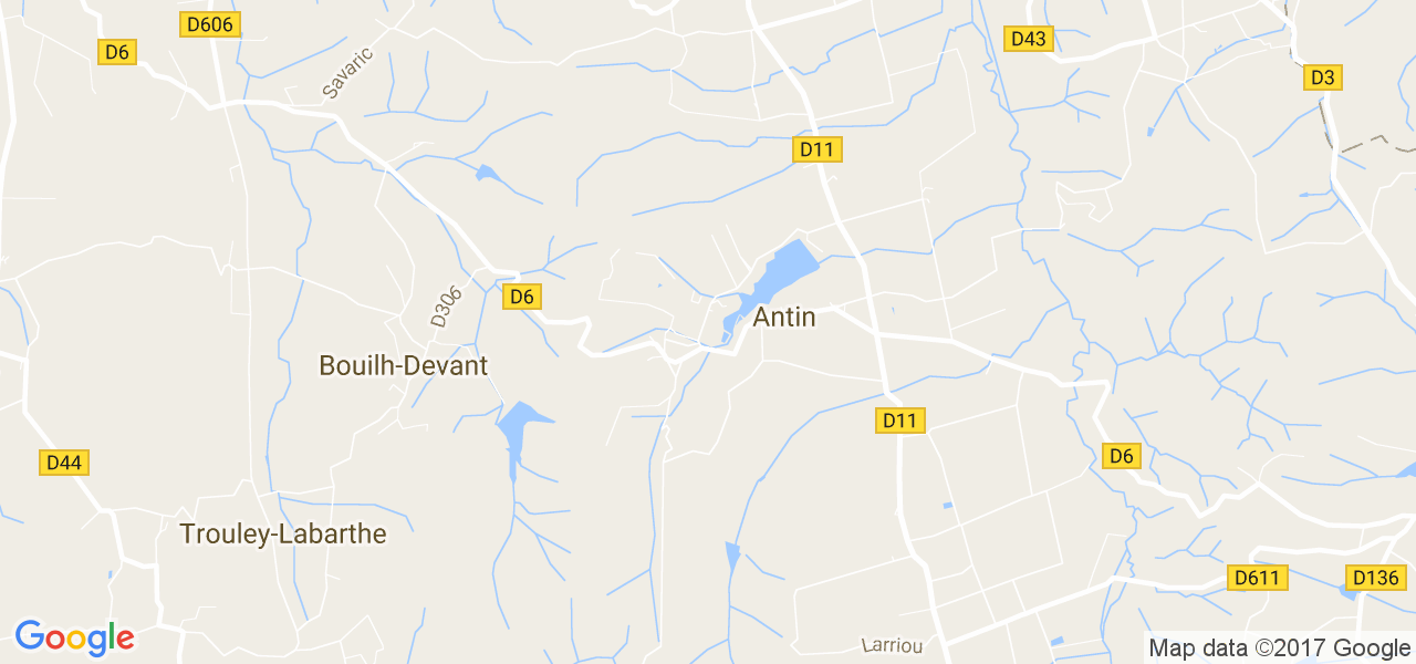 map de la ville de Antin