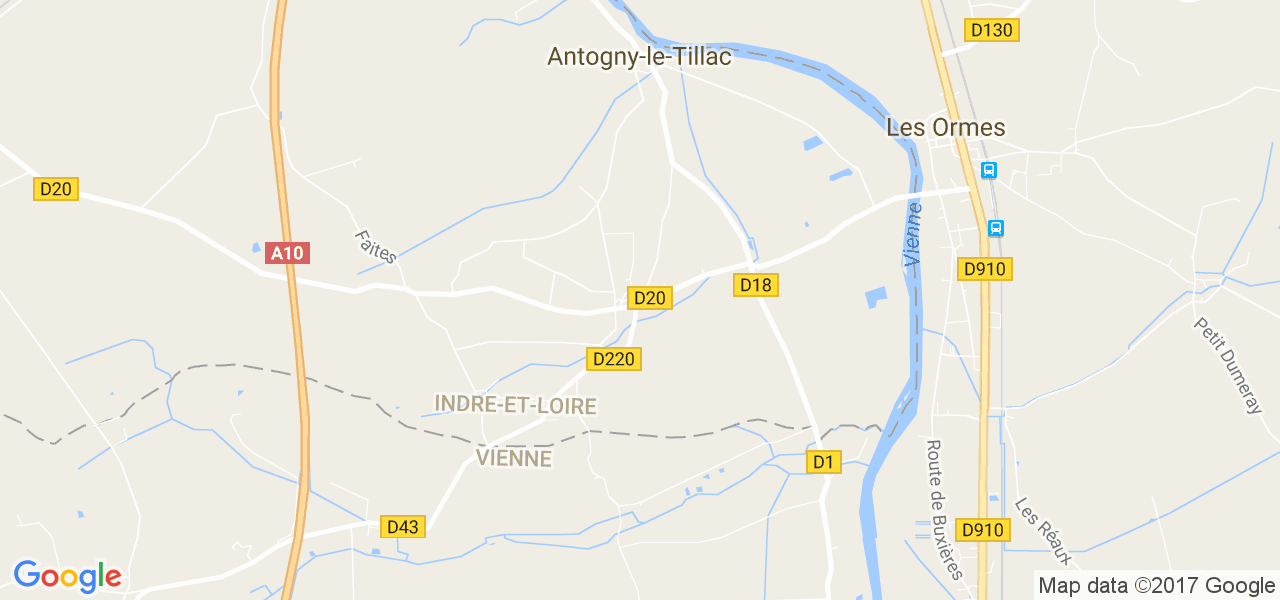 map de la ville de Antogny-le-Tillac