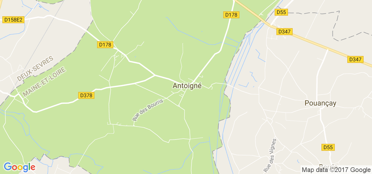 map de la ville de Antoigné