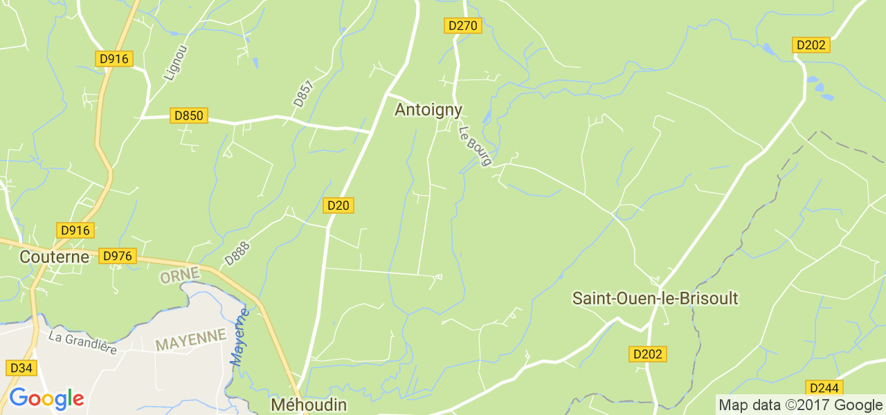 map de la ville de Antoigny