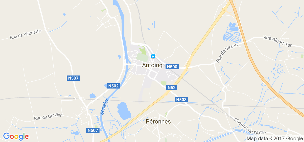 map de la ville de Antoing