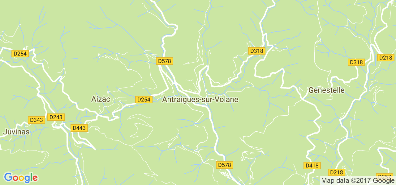 map de la ville de Antraigues-sur-Volane