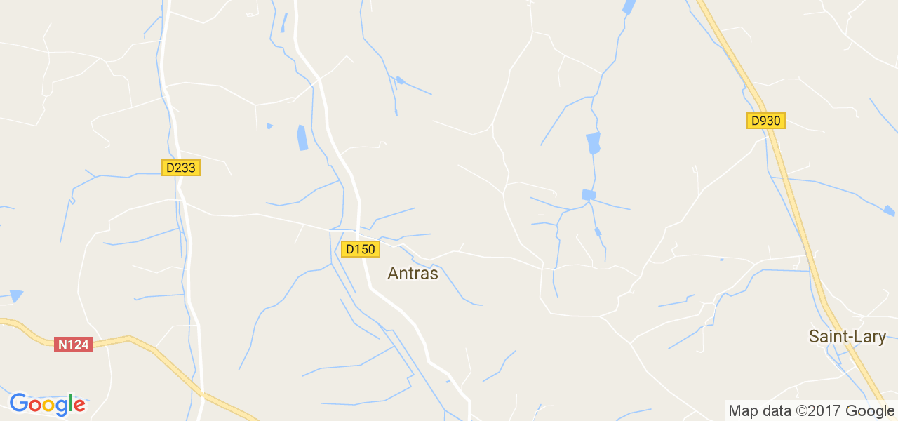 map de la ville de Antras