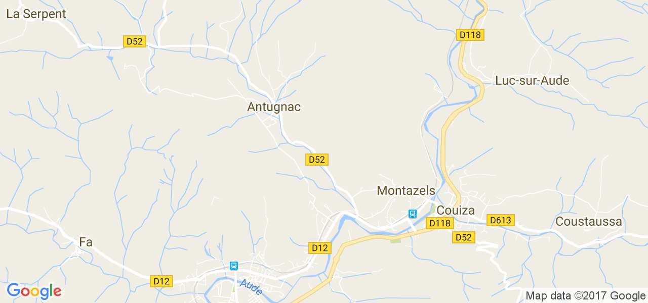 map de la ville de Antugnac