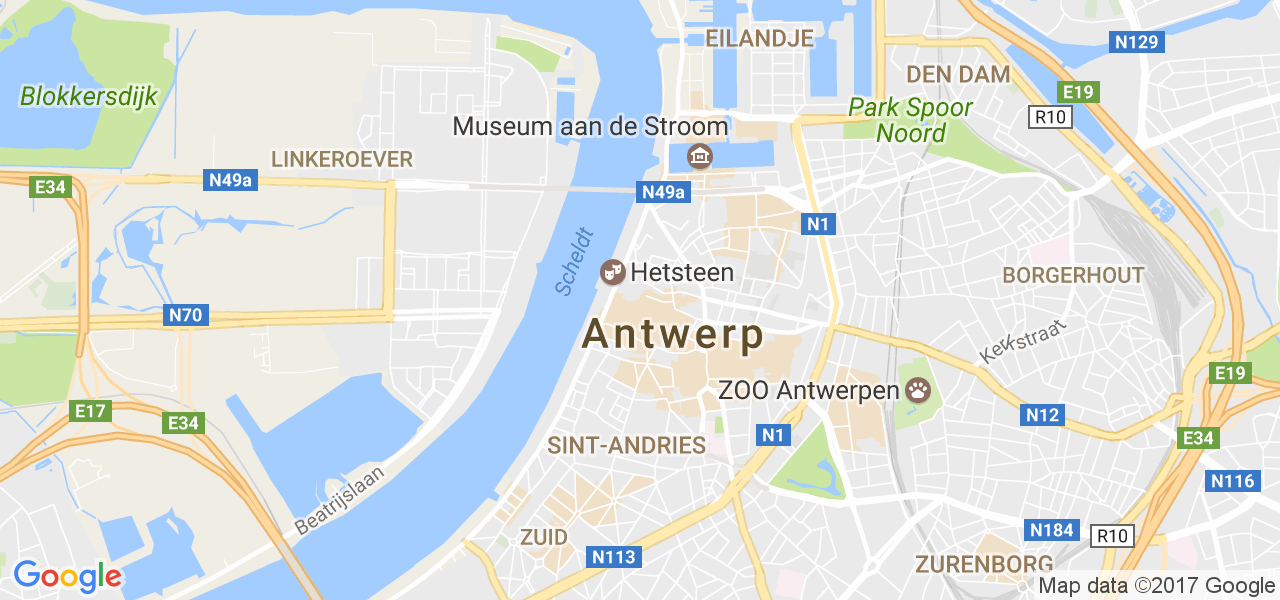 map de la ville de Antwerpen