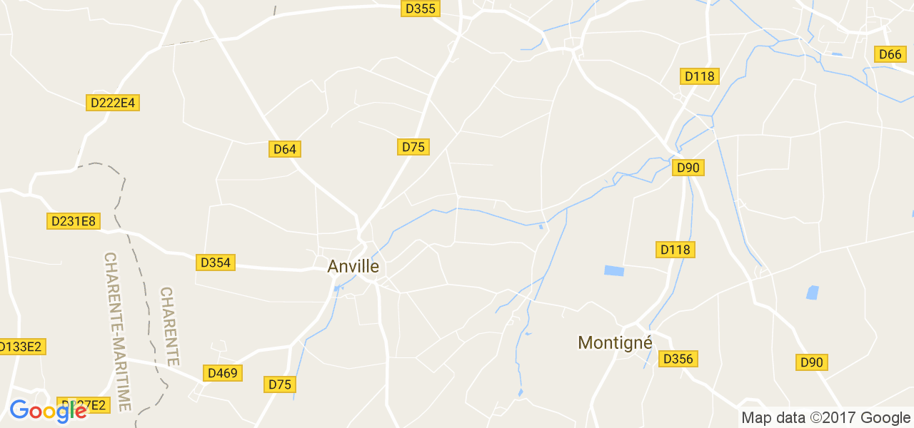 map de la ville de Anville