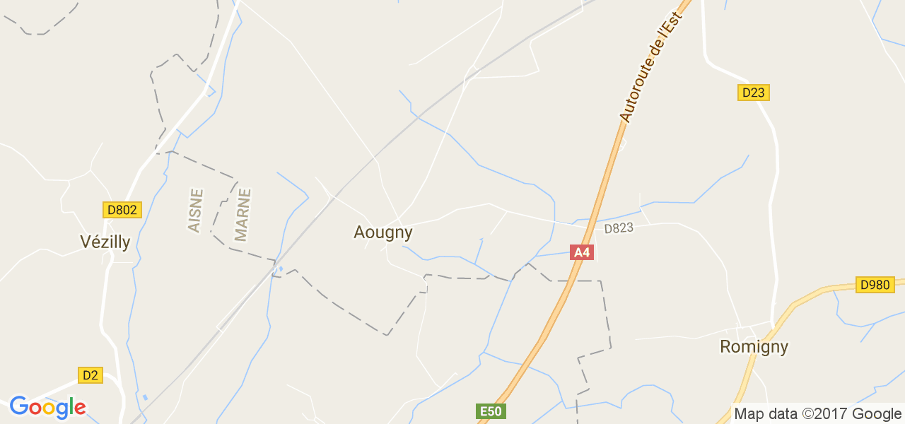 map de la ville de Aougny