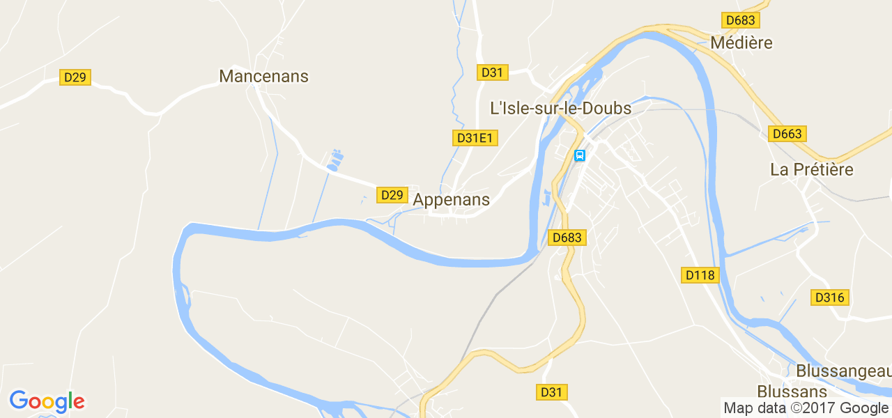 map de la ville de Appenans