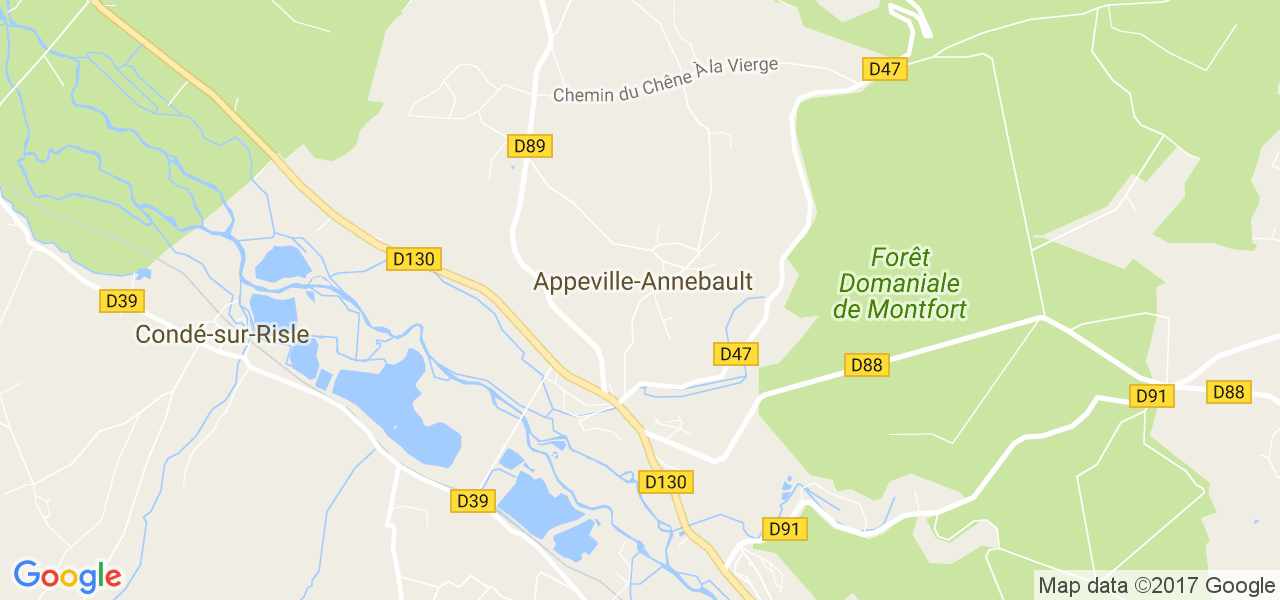 map de la ville de Appeville-Annebault