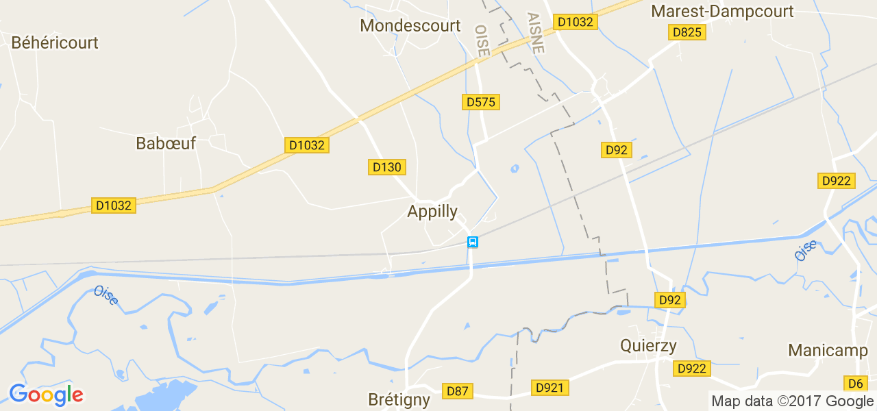 map de la ville de Appilly