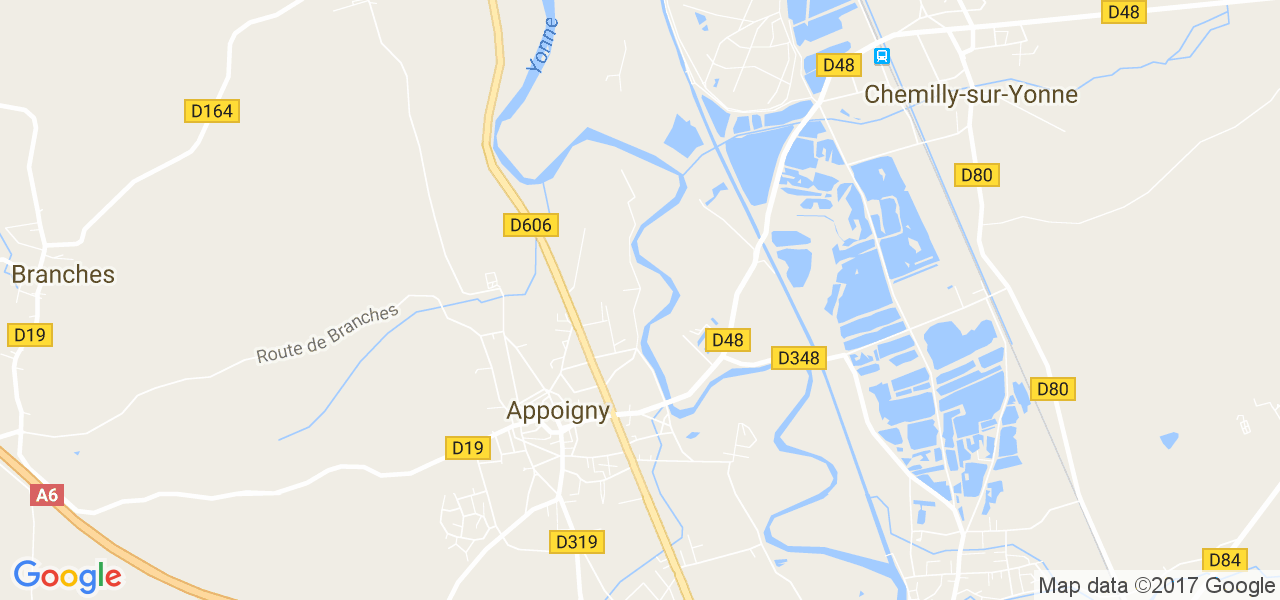 map de la ville de Appoigny