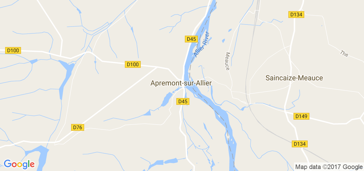 map de la ville de Apremont-sur-Allier