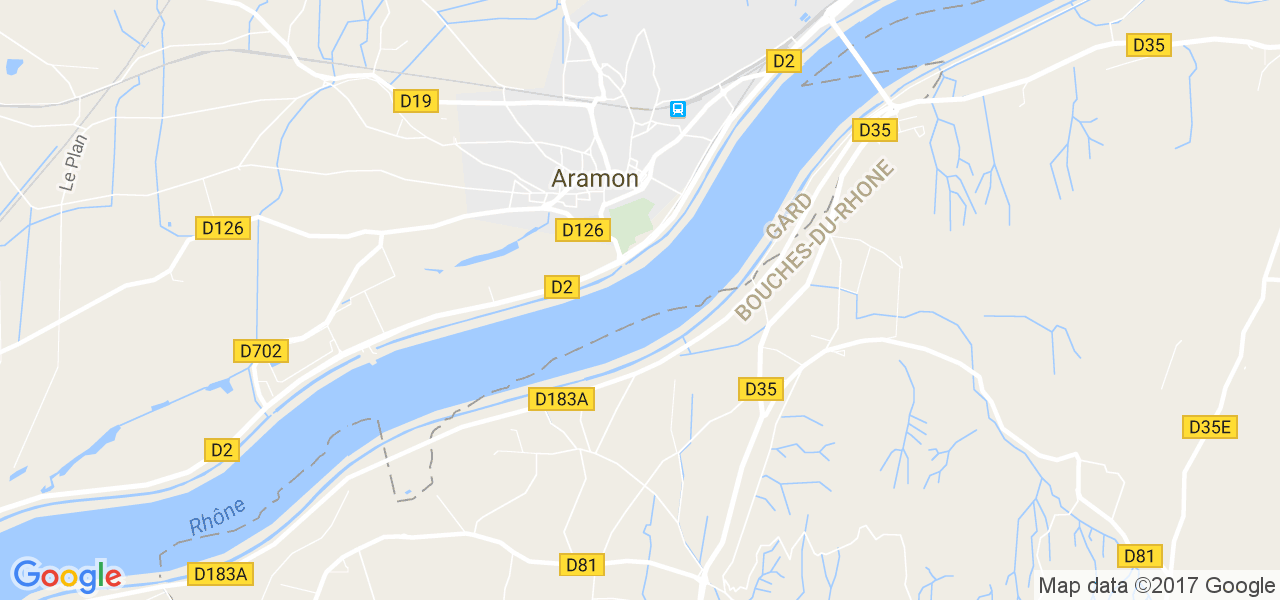 map de la ville de Aramon