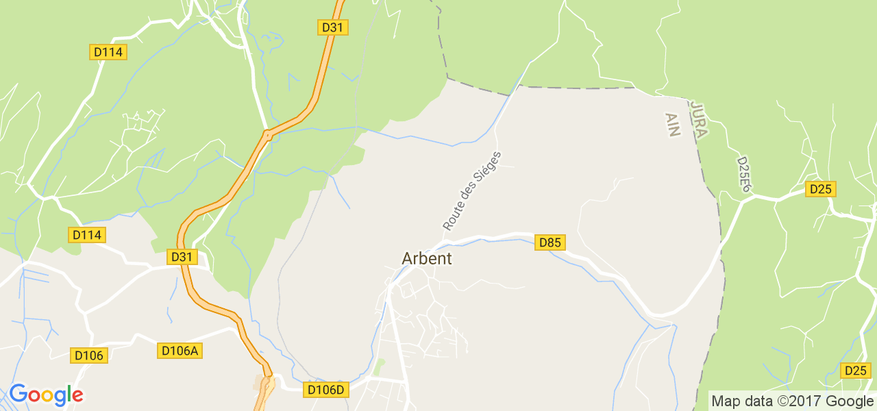 map de la ville de Arbent