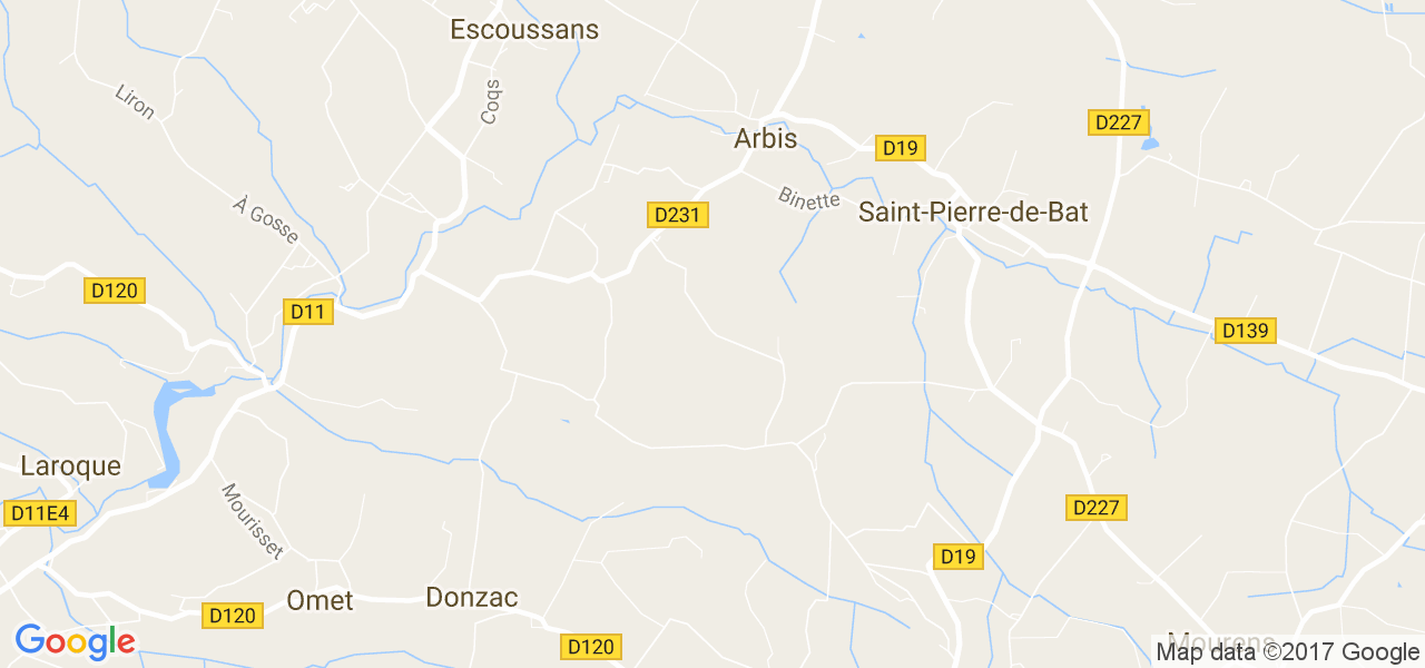 map de la ville de Arbis