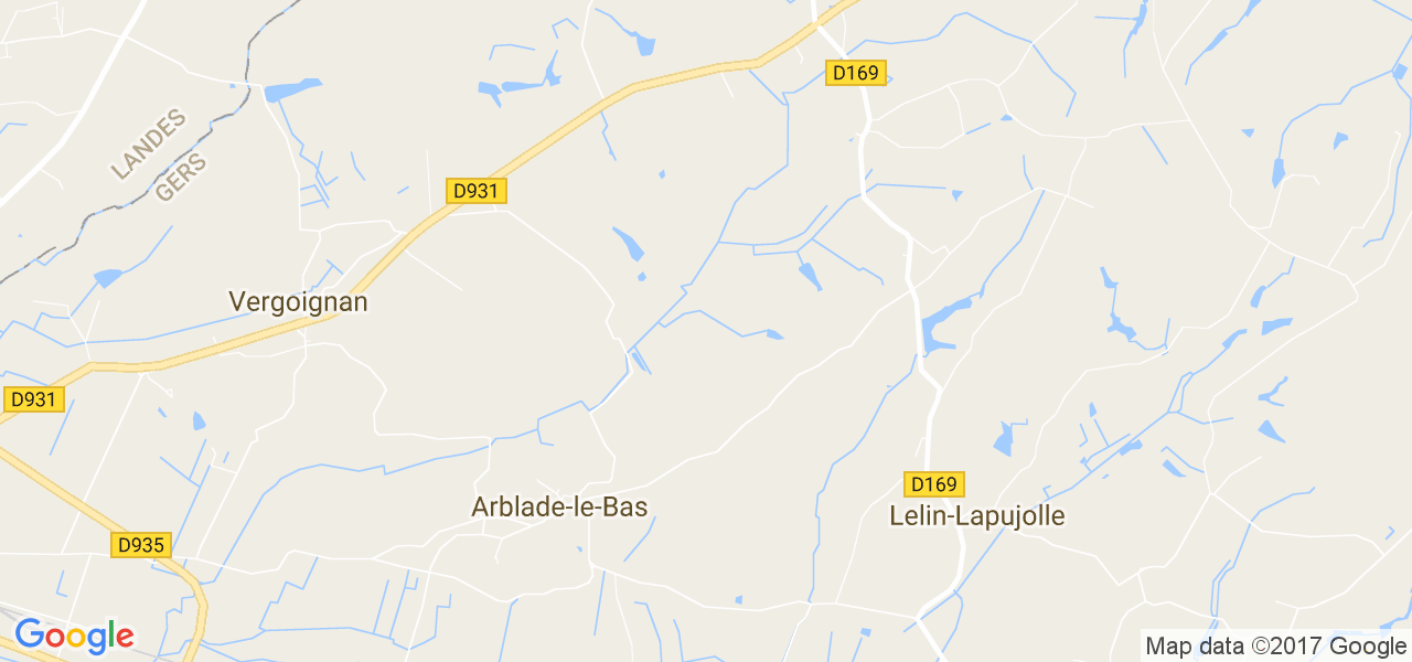 map de la ville de Arblade-le-Bas