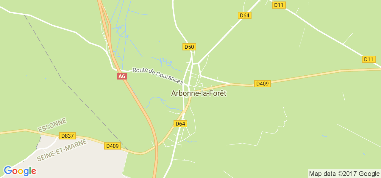 map de la ville de Arbonne-la-Forêt