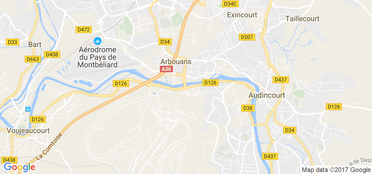 map de la ville de Arbouans