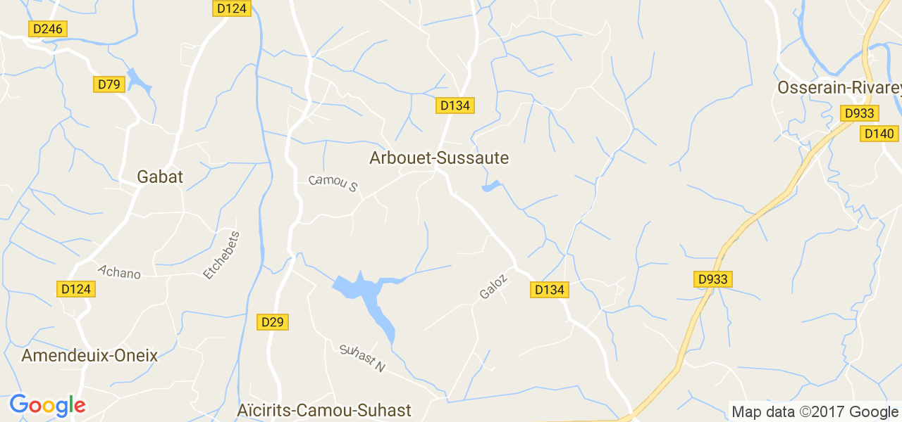 map de la ville de Arbouet-Sussaute