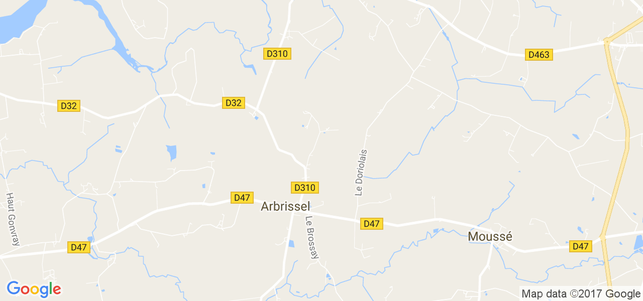 map de la ville de Arbrissel