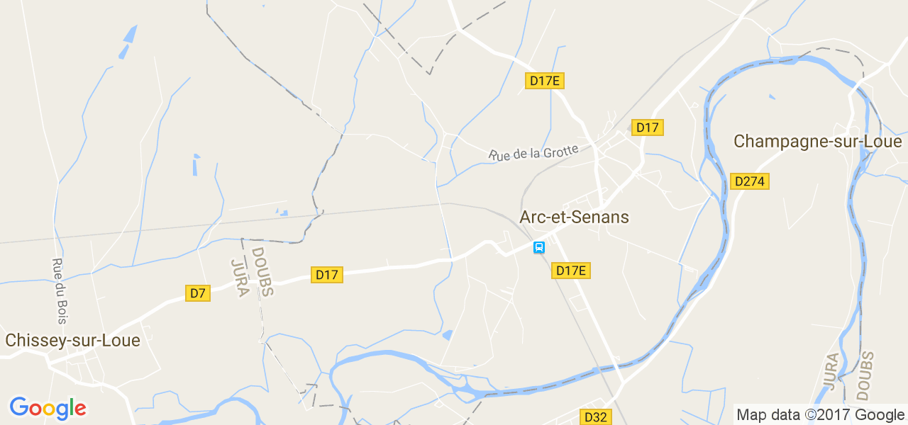 map de la ville de Arc-et-Senans