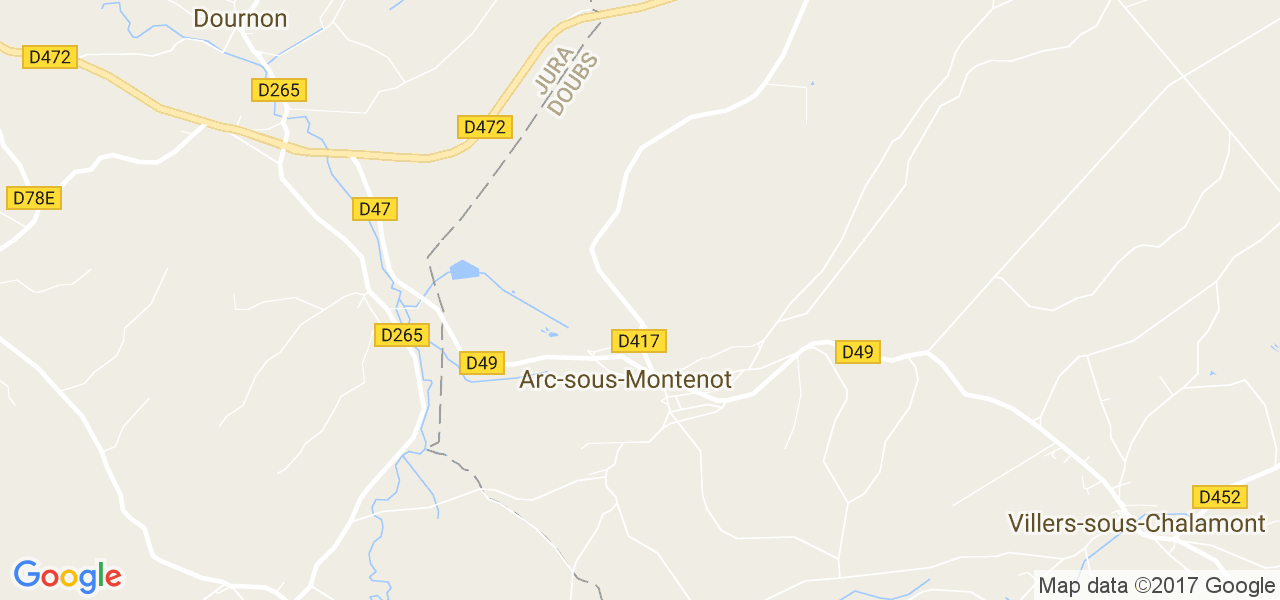 map de la ville de Arc-sous-Montenot