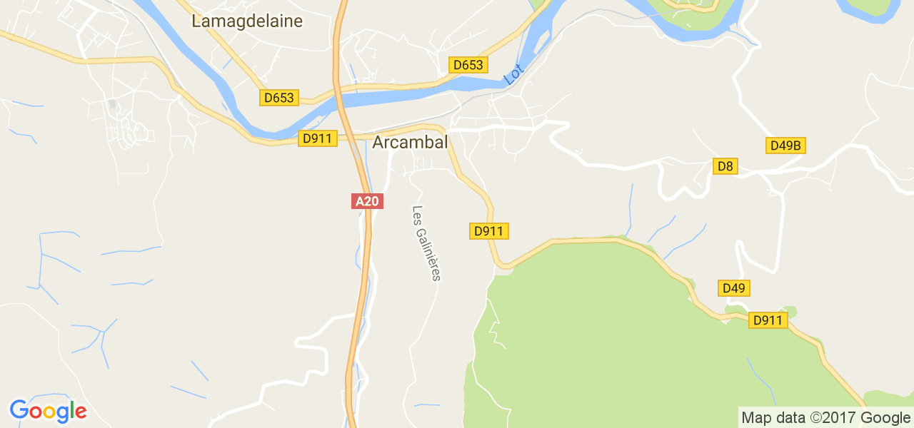 map de la ville de Arcambal