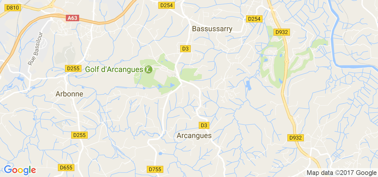 map de la ville de Arcangues