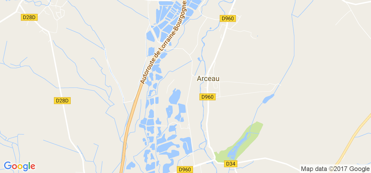 map de la ville de Arceau