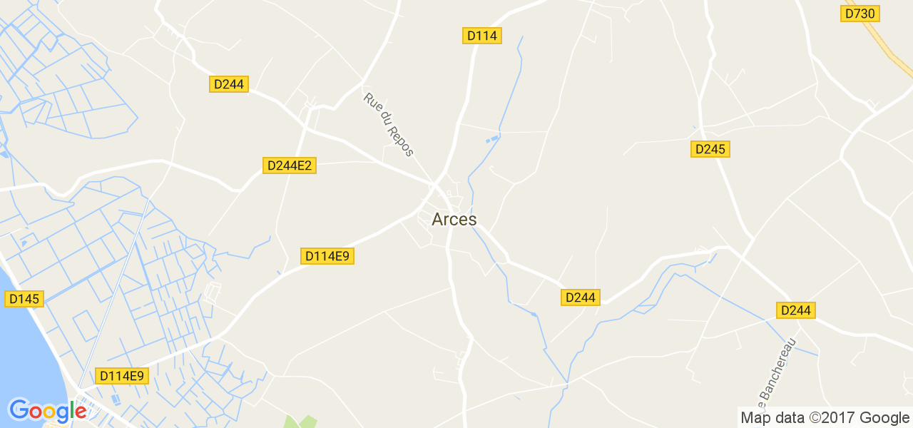 map de la ville de Arces