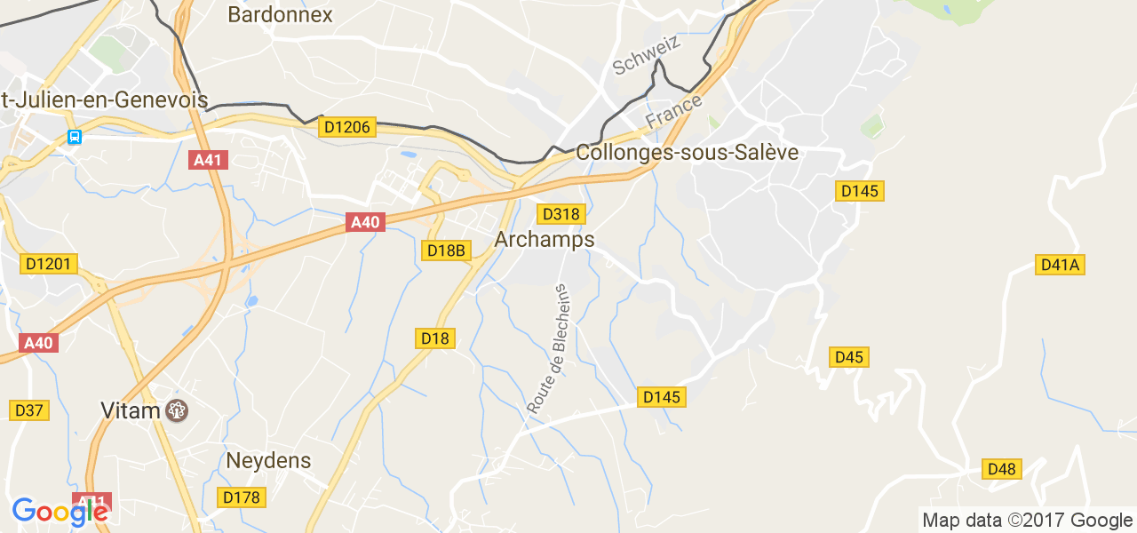 map de la ville de Archamps