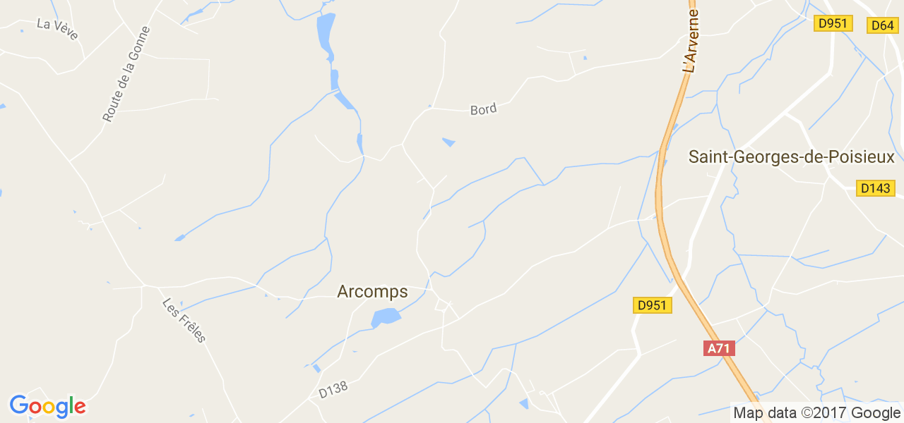 map de la ville de Arcomps