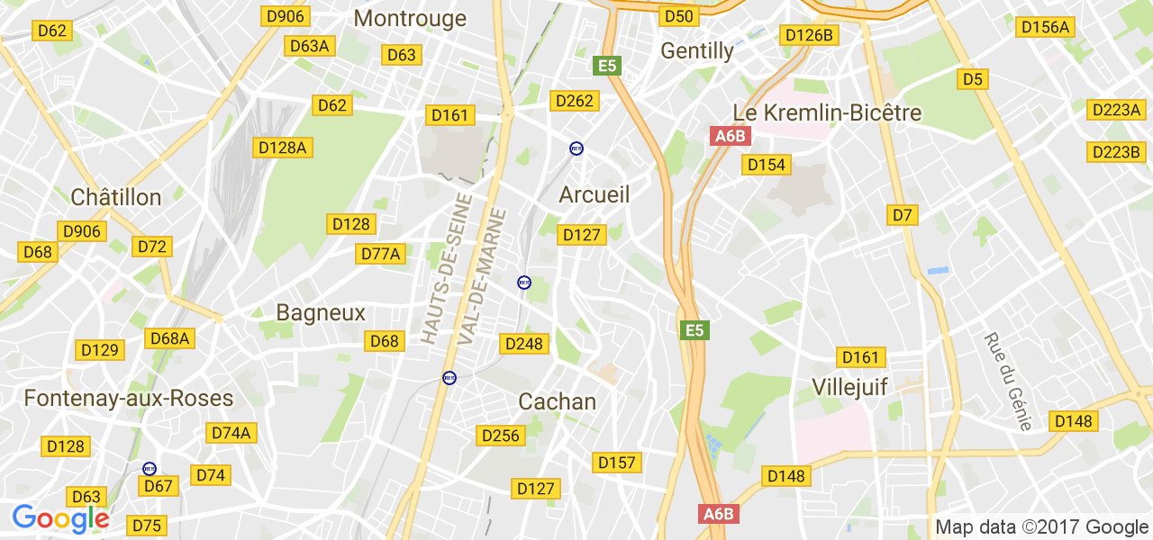 map de la ville de Arcueil