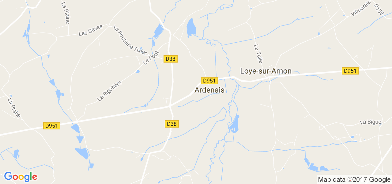 map de la ville de Ardenais