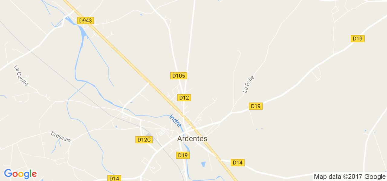 map de la ville de Ardentes