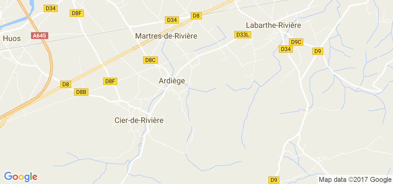 map de la ville de Ardiège