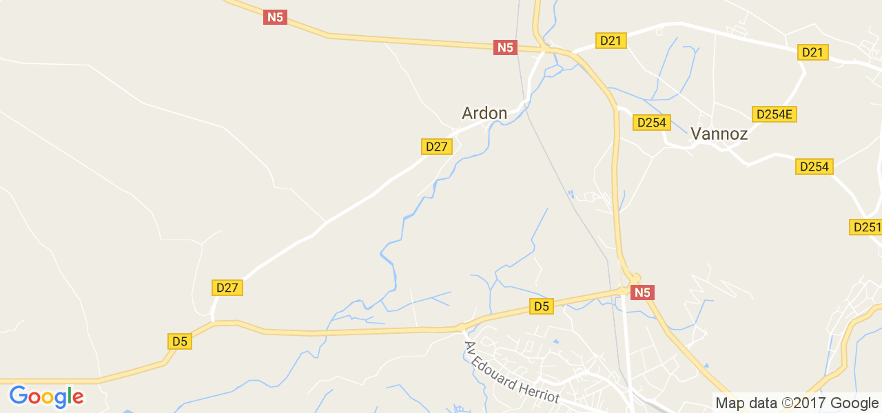 map de la ville de Ardon