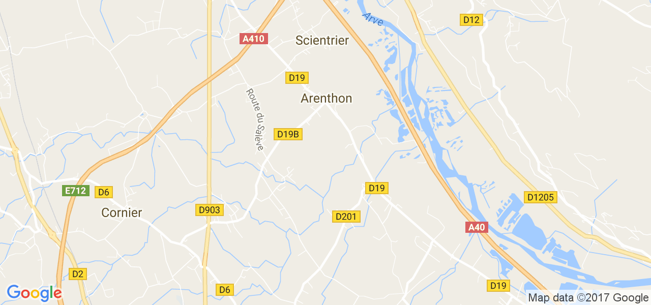 map de la ville de Arenthon