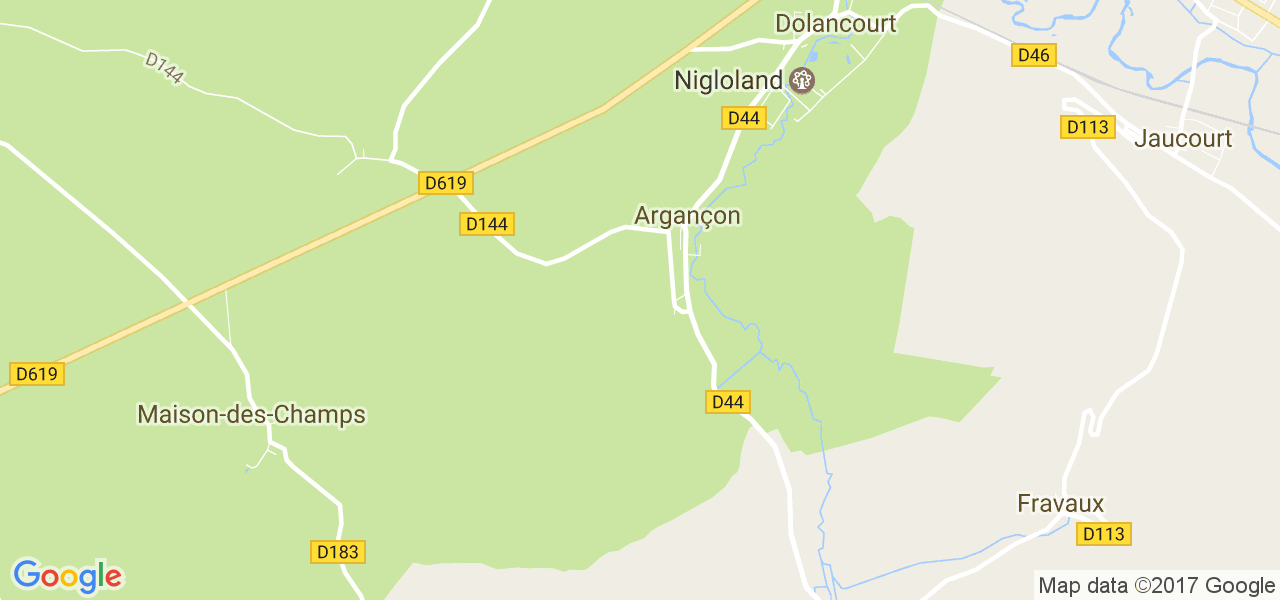 map de la ville de Argançon