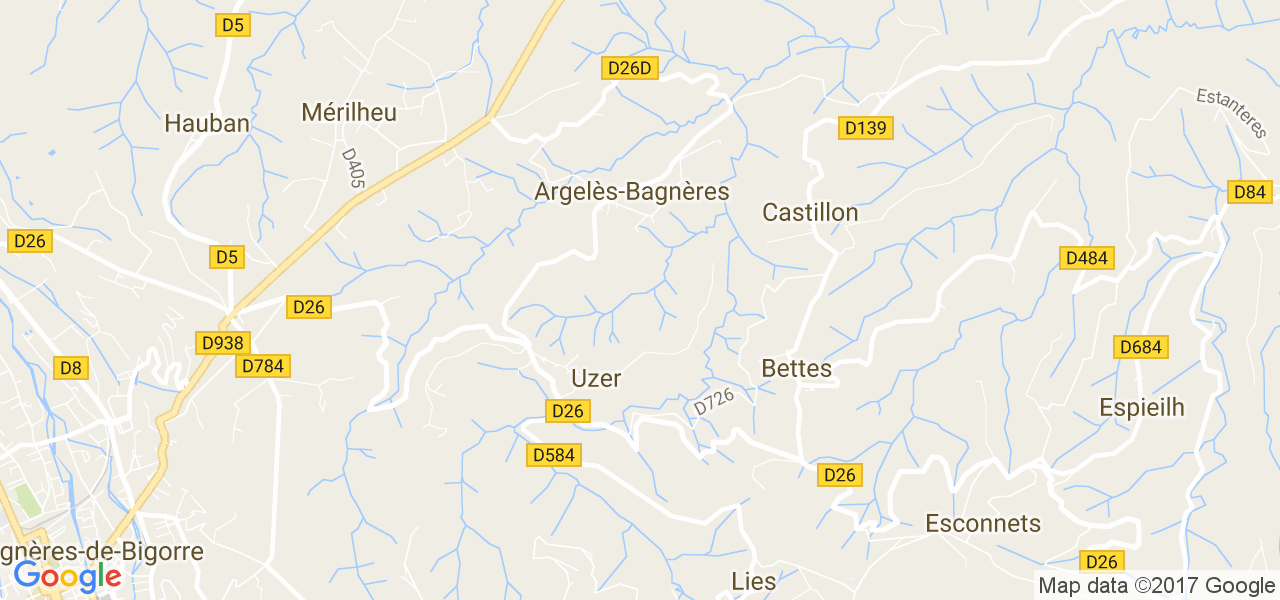 map de la ville de Argelès-Bagnères