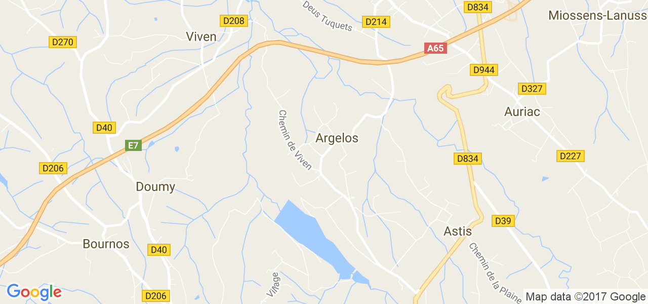 map de la ville de Argelos