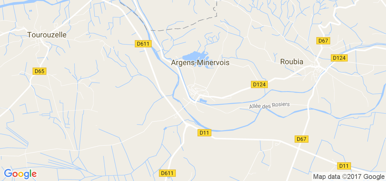 map de la ville de Argens-Minervois