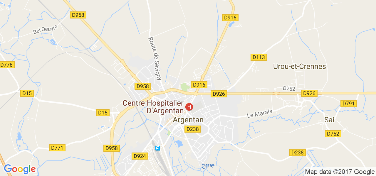 map de la ville de Argentan