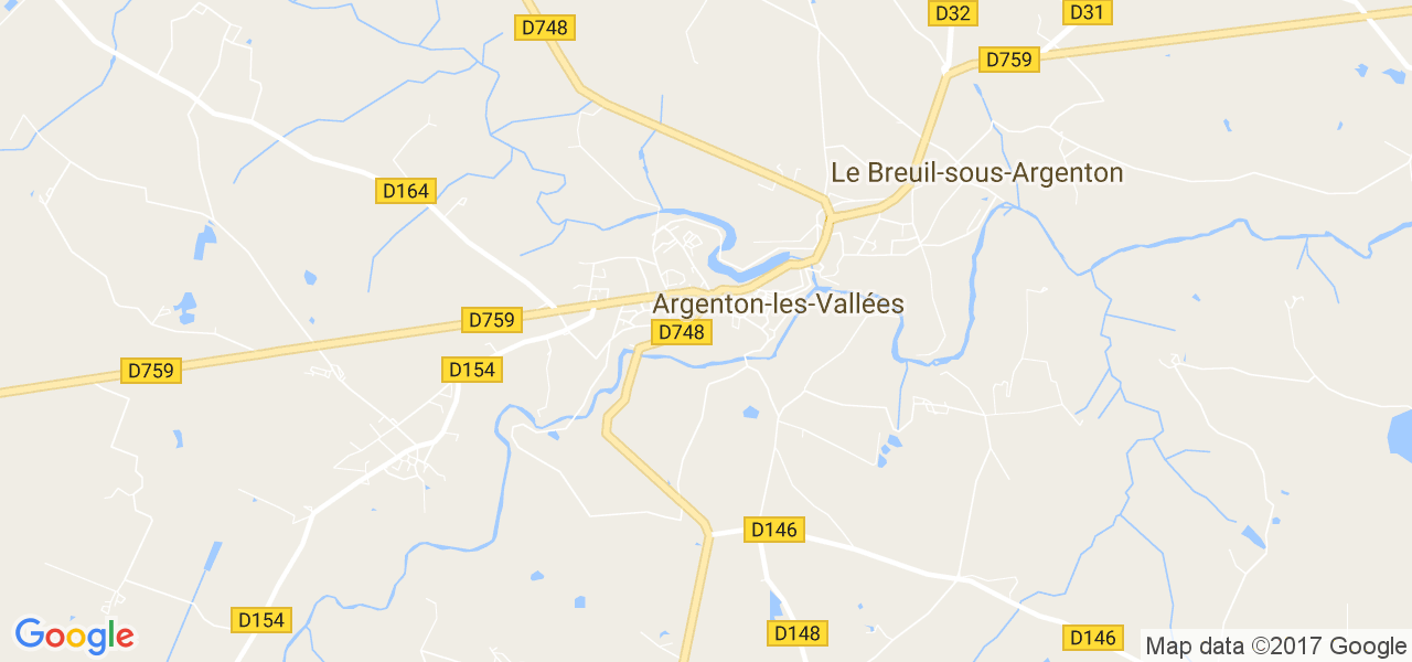 map de la ville de Argenton-les-Vallées