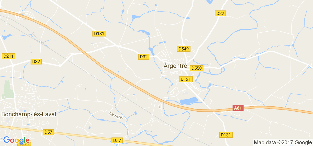 map de la ville de Argentré